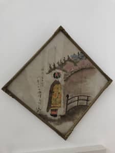 Vintage Japanese painting on fabric “Comfort Woman”