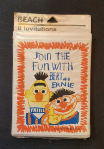 Sesame Street Bert and Ernie kids birthday party invitations