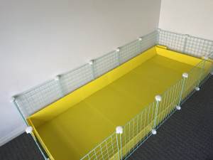 2x5 Guinea Pigs Australia C&C Cage, Aqua Grids, Yellow Base