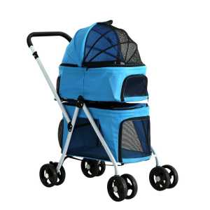 i.Pet Pet Stroller Dog Pram Large Cat Carrier Travel Foldable 4 Wheels