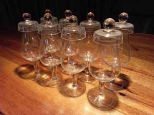 8 Spirits tasting / nosing glasses with lid
