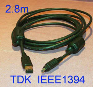 Premium TDK Hitachi Firewire / IEEE 1394 cable 6pin - 4pin MiniDV