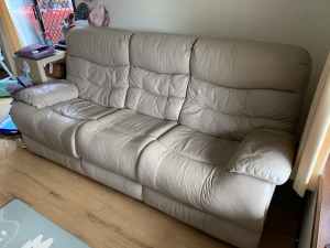Leather 3 Seat Recliner Sofa