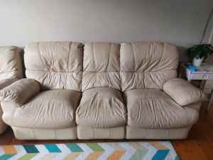 Italian Leather 3 seater couch and recliner