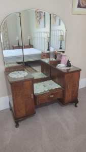 Dressing table with mirror & drawers . 1947 Australian made.