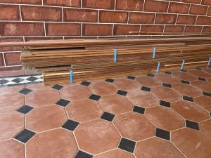 5m2 Solid jarrah floor boards 135x14 
