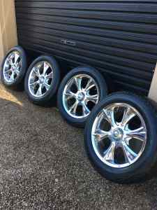 Mag Wheels with Excellent Tyres. 18”, 6 Stud. Good Condition
