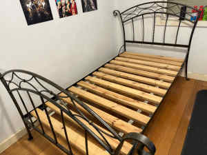 King single cast iron bed