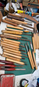 Woodworking chisel large collection 31 pieces sell the lot sale as is 