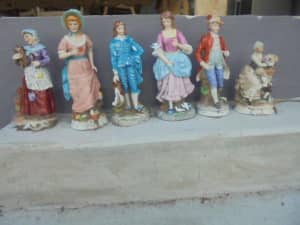 6 x Assorted Porcelain Ceramic Statues