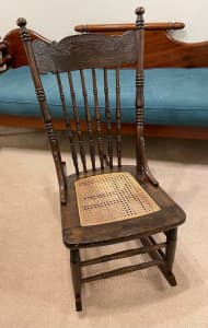 Edwardian Steam Pressed Spindle Back Rocking Chair