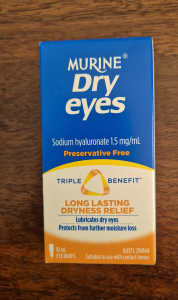 Eye drops MURINE dry eyes and BLINK contacts also KWELLS