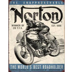 Norton Winner Metal Tin Sign Motorcycle Man Cave Bar 40.5x31.5