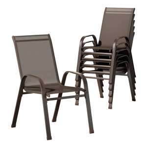 Gardeon 6PC Outdoor Dining Chairs Stackable Lounge Chair Patio Furnit
