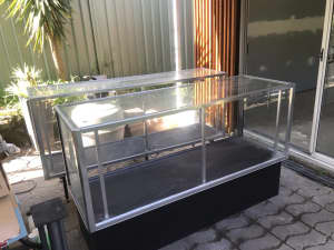 2 x Large Commercial Glass Display Cabinets