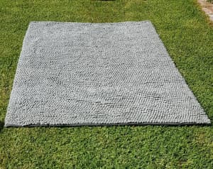 Large grey wool blend rug. size in photos
