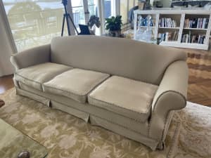 Sofa 3.5 Seater Lux Satin Custom Christian Lyon Design (Pd $6k)