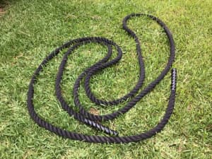 Large black exercise rope. For Power strength training.