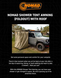 Awning and Shower Tent. 