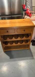 Wine rack with drawers solid