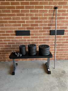 50kg weight set and bench