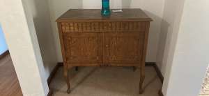 Antique oak record cabinet or small buffet