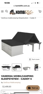 Tri fold mattress custom fit for Caddy 5 Van