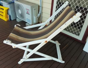 Vintage sling deck chair rocker