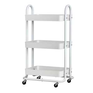 Artiss Storage Trolley Kitchen Cart 3 Tiers Rack Shelf White
