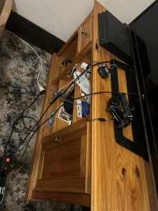 Solid wood tv cabinet unit