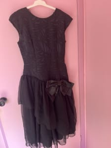 Black size 12 1980’s evening gown chiffon skirt