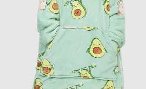 Avocado Design Fleece Onesie with Hood