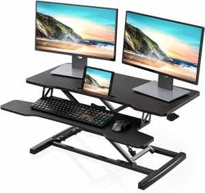FITUEYES 91.5cm Height Adjustable Sit Stand Up Standing Desk Large Bla