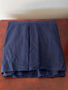 Navy Pleated Double Bed Skirt