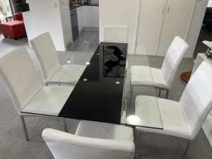 6 Seater Glass Top Dining Table