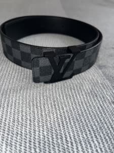 Louis Vuitton LV Initiales Reversible Belt Monogram Eclipse Taiga 40MM White  in Taiga Leather/Canvas with Silver-tone - US