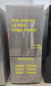 Free delivery LG 450L fridge freezer 4.5Energy stars Works fine