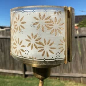 Vintage KEMPTHORNE Ceiling Light Daisy Floral Glass Pendant Shades