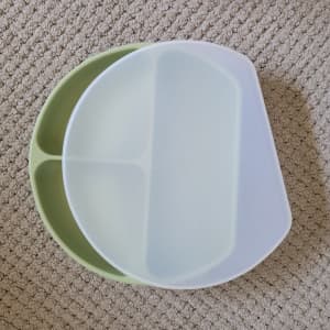 Silicone baby/toddler plate with lid (8x)