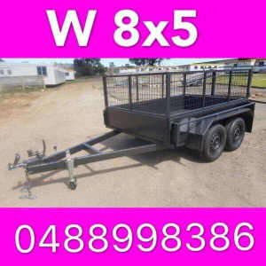 8x5 tandem box trailer with cage heavy duty brakes aus made
