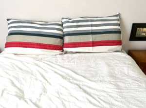 OXFORD SQUARE PILLOW SLIPS, 100% Cotton, As New Add a pop of Colour