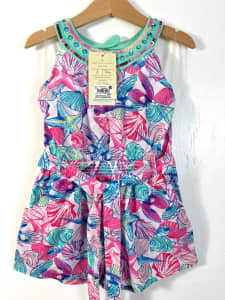 Monsoon Girls Sea Shells Playsuit Pinks & Blues Sizes 6 & 10 NEW!