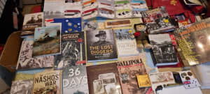 WW1 and ANZACs related books items magazines pins coins Gallipoli