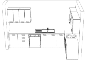 Polyurethane Gloss White Kitchen Cabinet Module No 24245