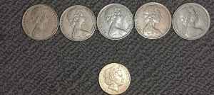 1966 wavy 20cent x5 & 2000 $1 mule rare coins