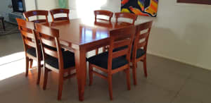 Solid wood Square 8 seater Dining table and 8 Chairs