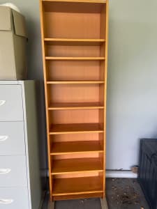 203 cm H x 60.5W Adjustable Wooden Bookcase