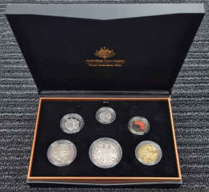 2021 AUSTRALIA 6 COIN PROOF SET WITH COLOURED $2 ABORIGINAL FLAG COIN