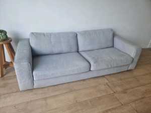Nick Scali Celia Light Grey Seater Fabric Lounge Sofa RRP $2000