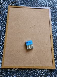 Corkboard with thumb tacks pins